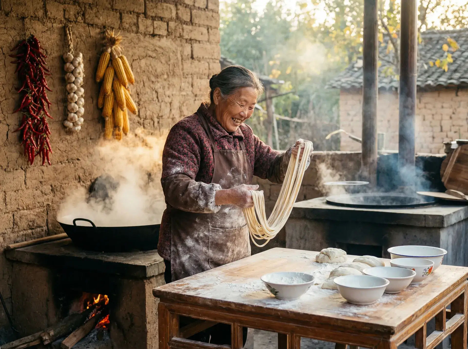 农家大嫂手擀面 - 磁力狗 乡村美食